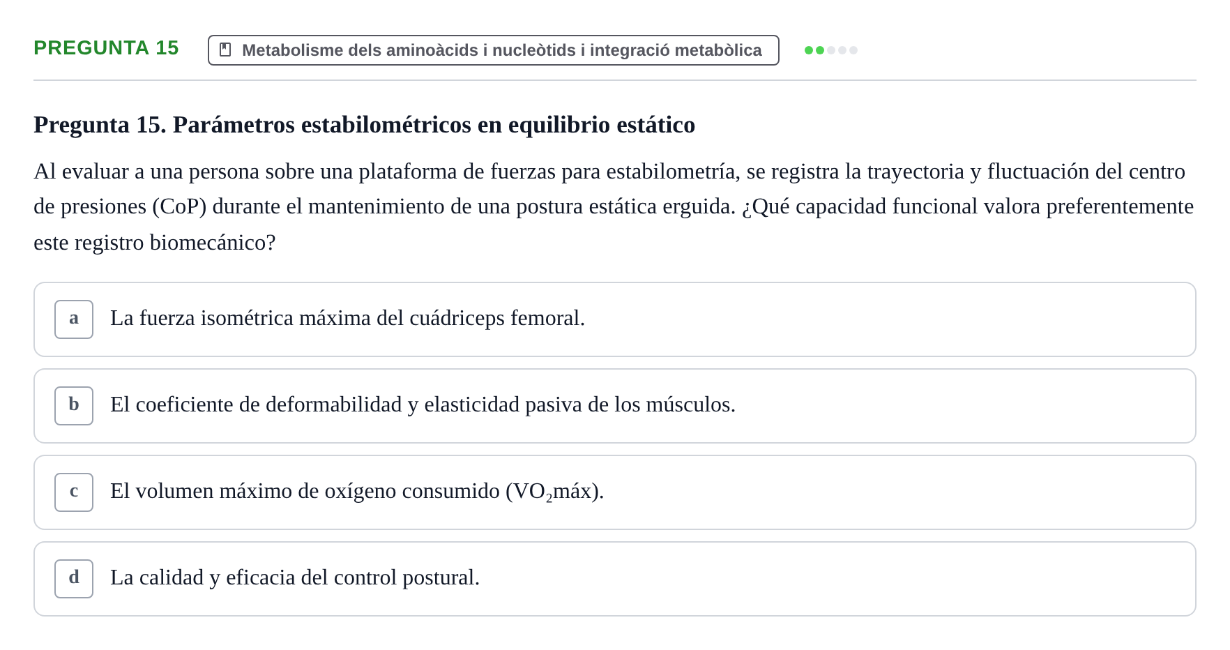 Enunciado: Pregunta 15