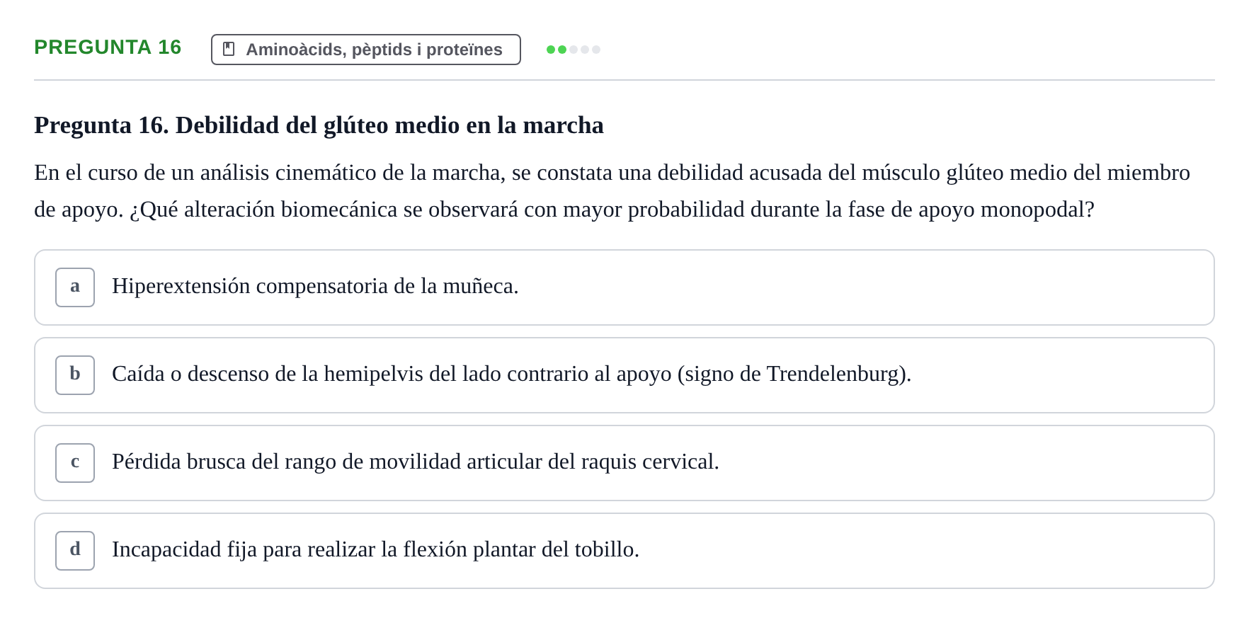 Enunciado: Pregunta 16