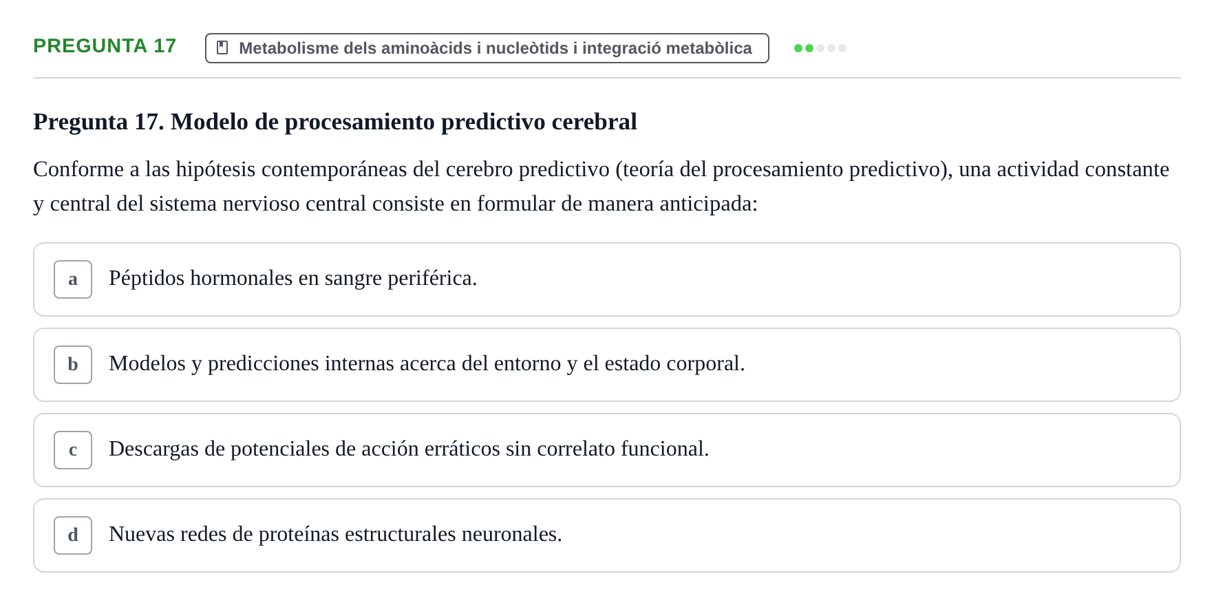 Enunciado: Pregunta 17