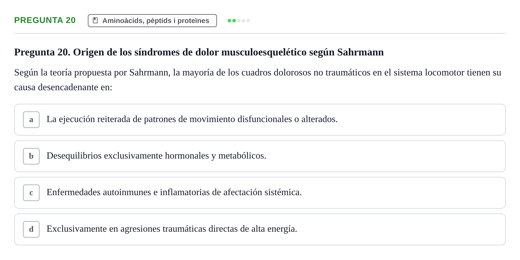 Enunciado: Pregunta 20