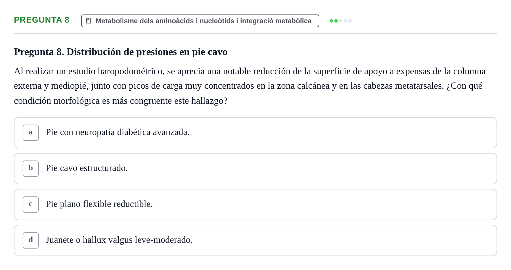 Enunciado: Pregunta 8