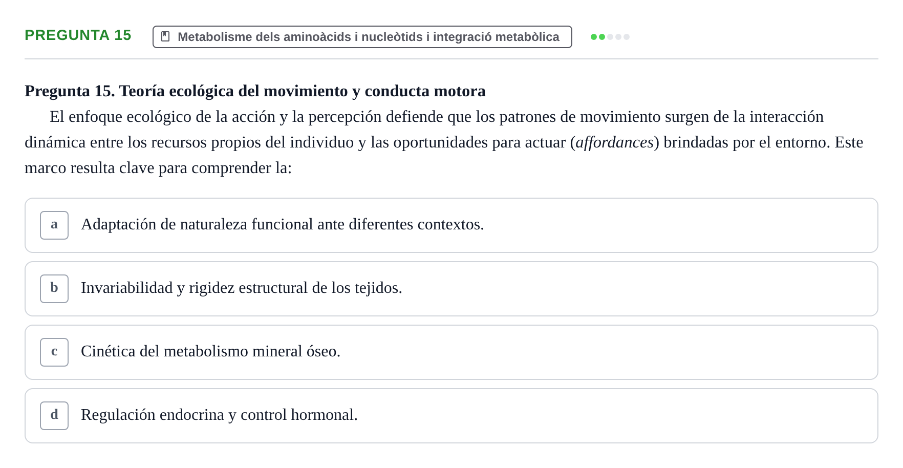Enunciado: Pregunta 15