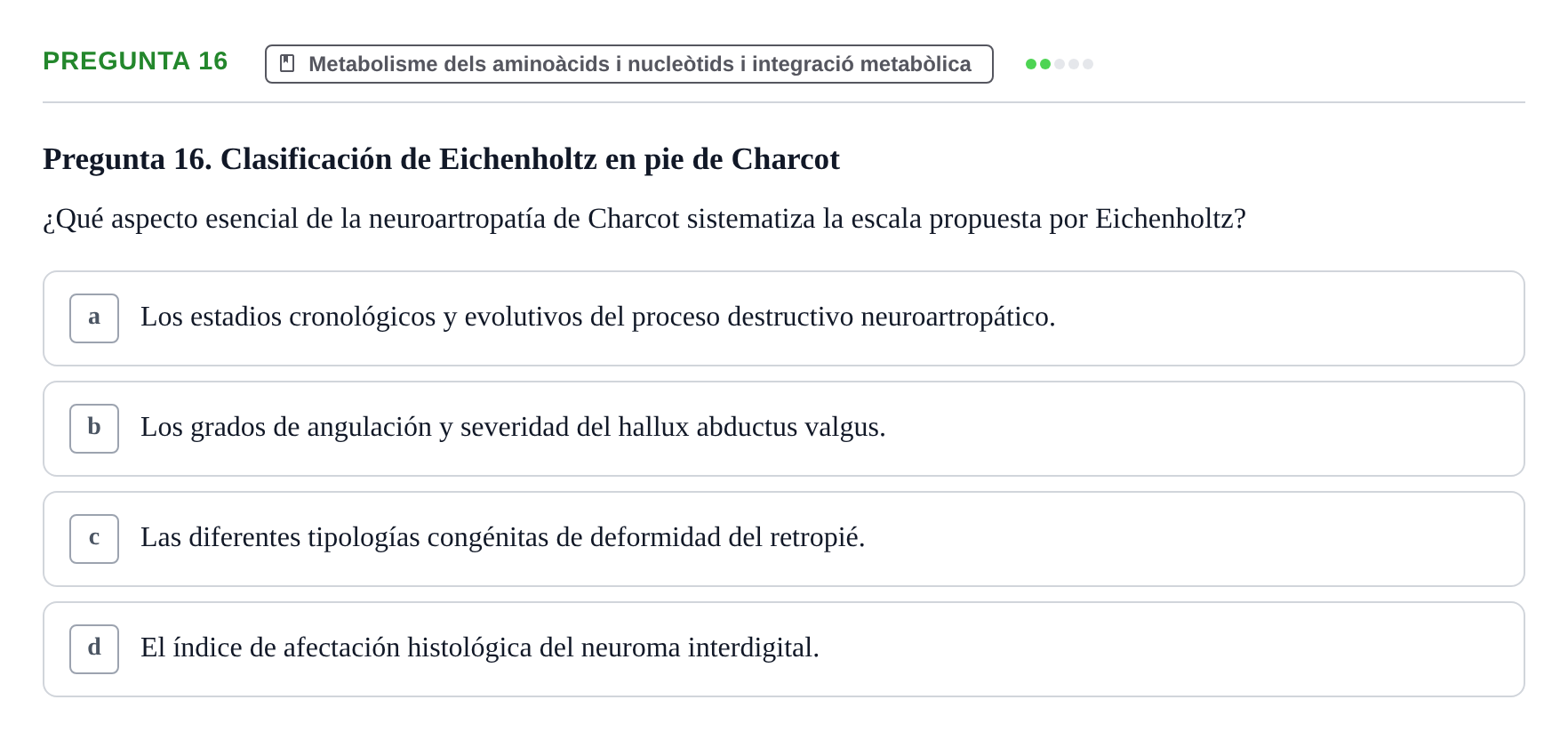 Enunciado: Pregunta 16