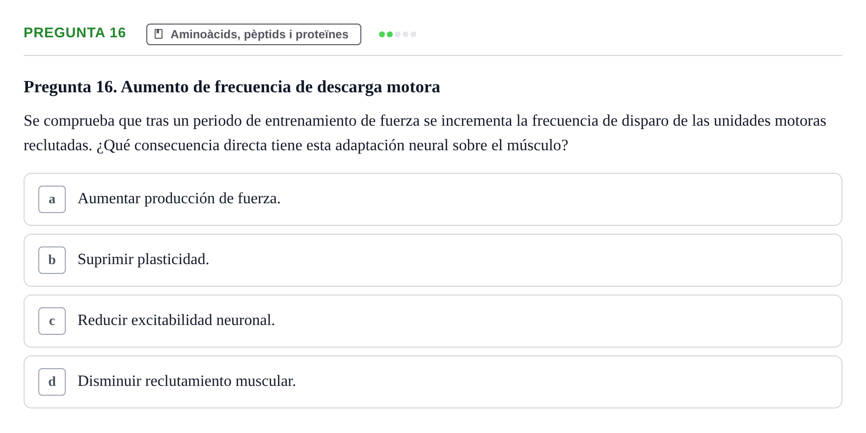 Enunciado: Pregunta 16