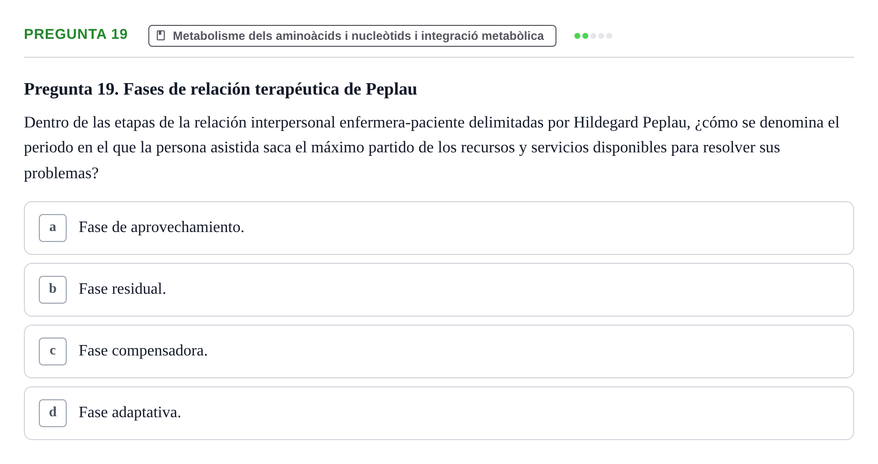 Enunciado: Pregunta 19