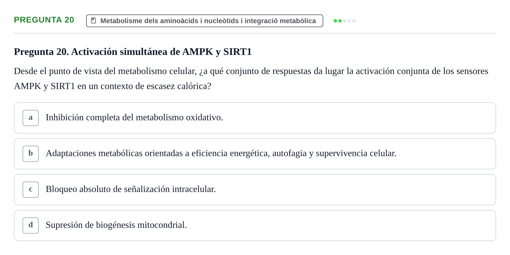 Enunciado: Pregunta 20