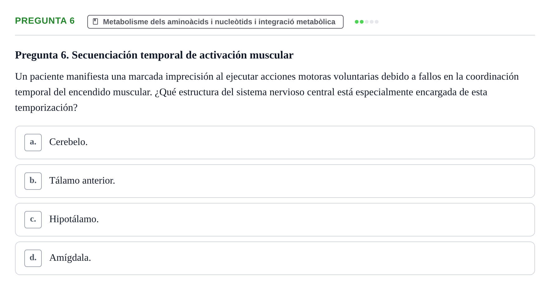 Enunciado: Pregunta 6