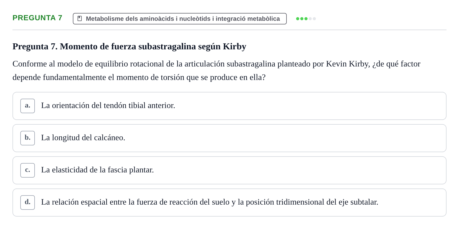 Enunciado: Pregunta 7