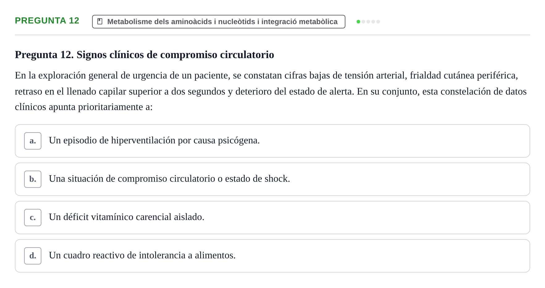 Enunciado: Pregunta 12