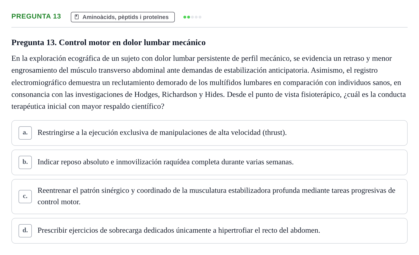 Enunciado: Pregunta 13