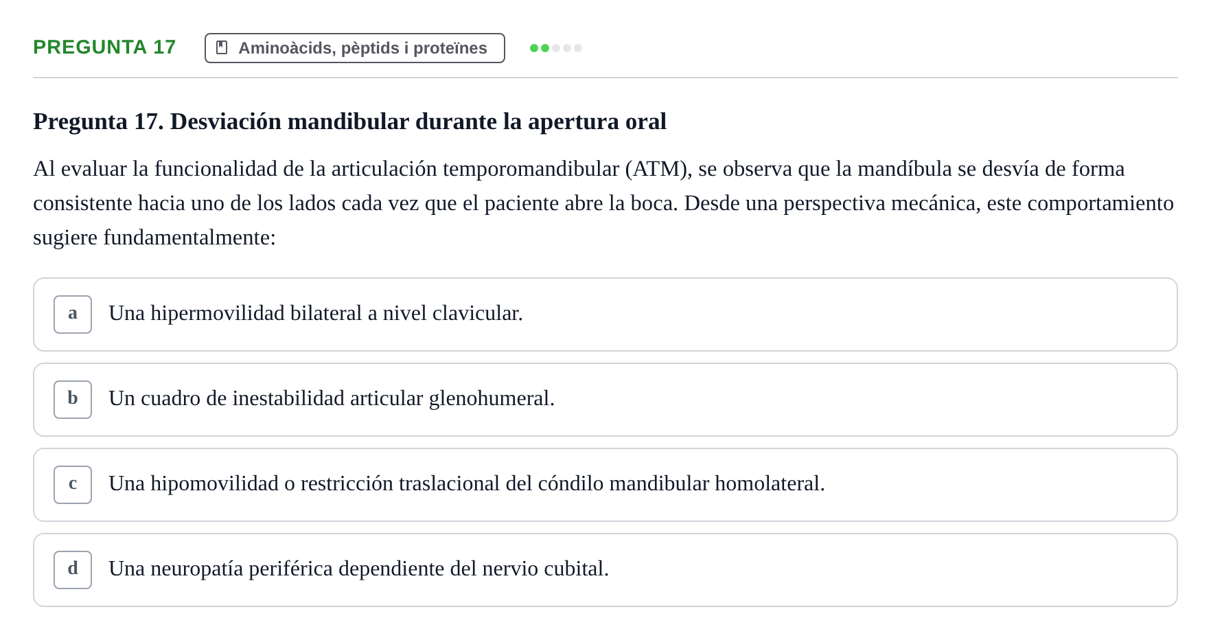 Enunciado: Pregunta 17