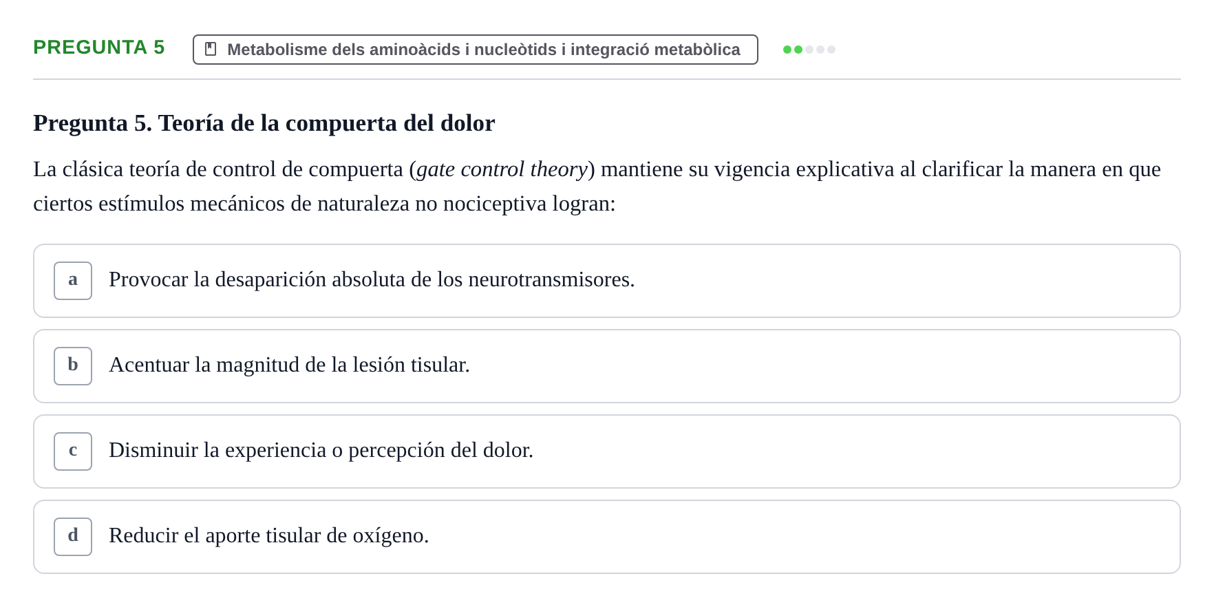 Enunciado: Pregunta 5