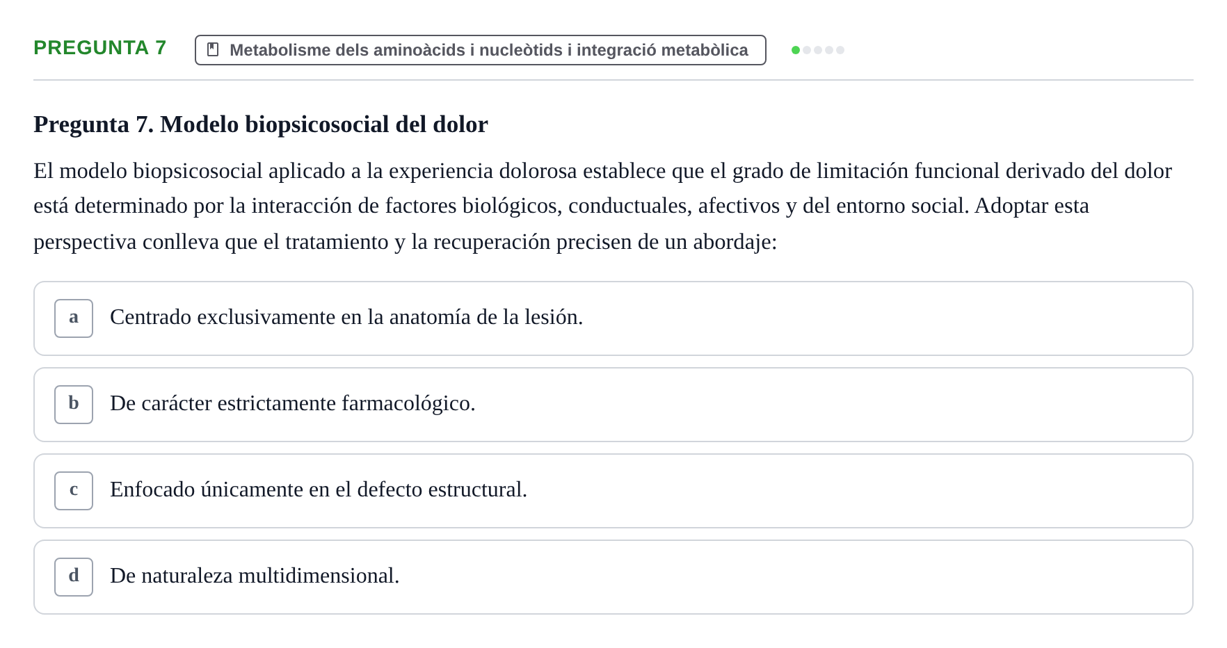 Enunciado: Pregunta 7