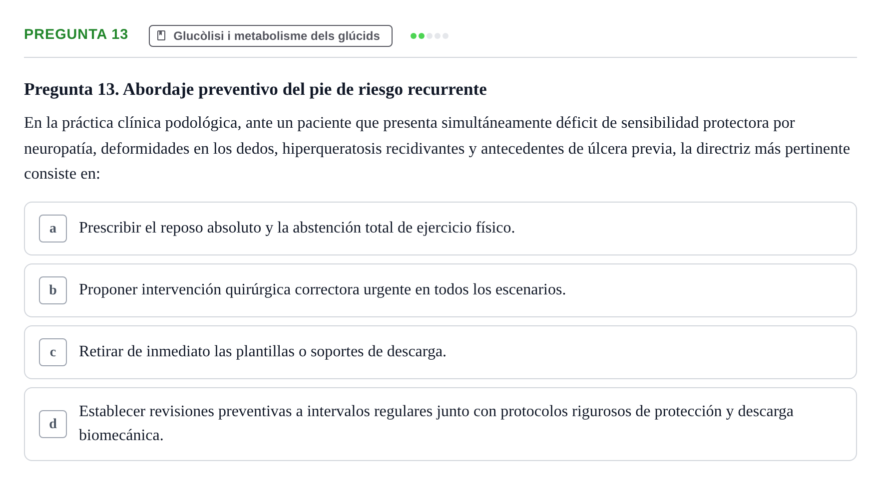 Enunciado: Pregunta 13