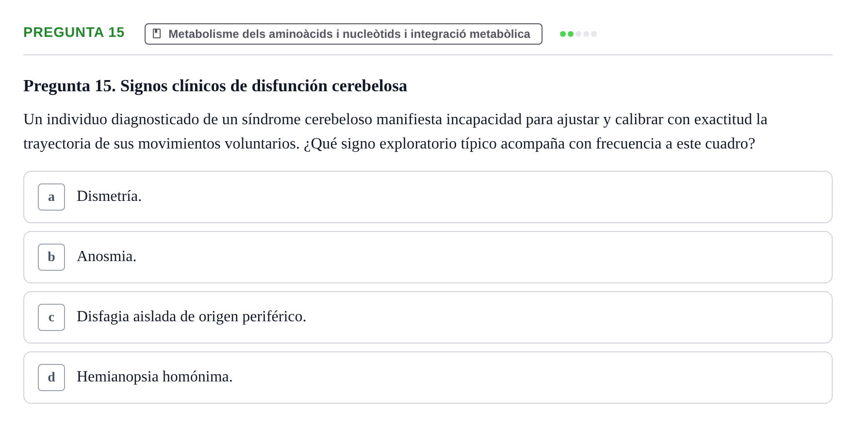 Enunciado: Pregunta 15