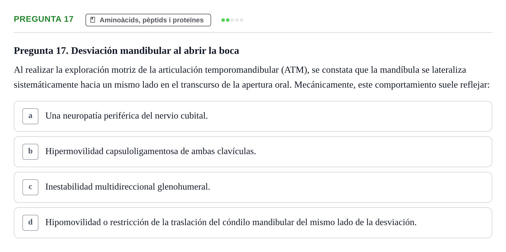 Enunciado: Pregunta 17