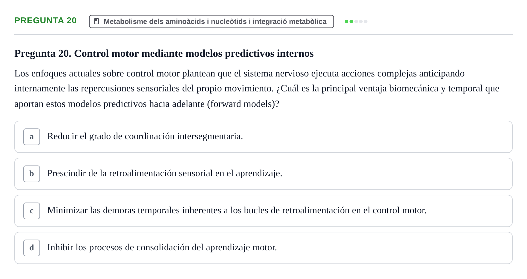 Enunciado: Pregunta 20