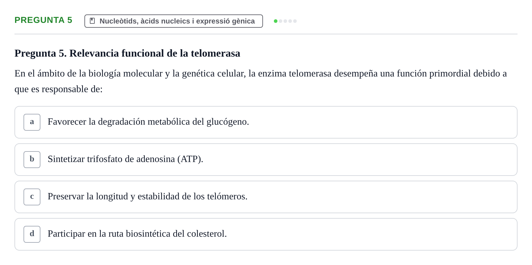 Enunciado: Pregunta 5