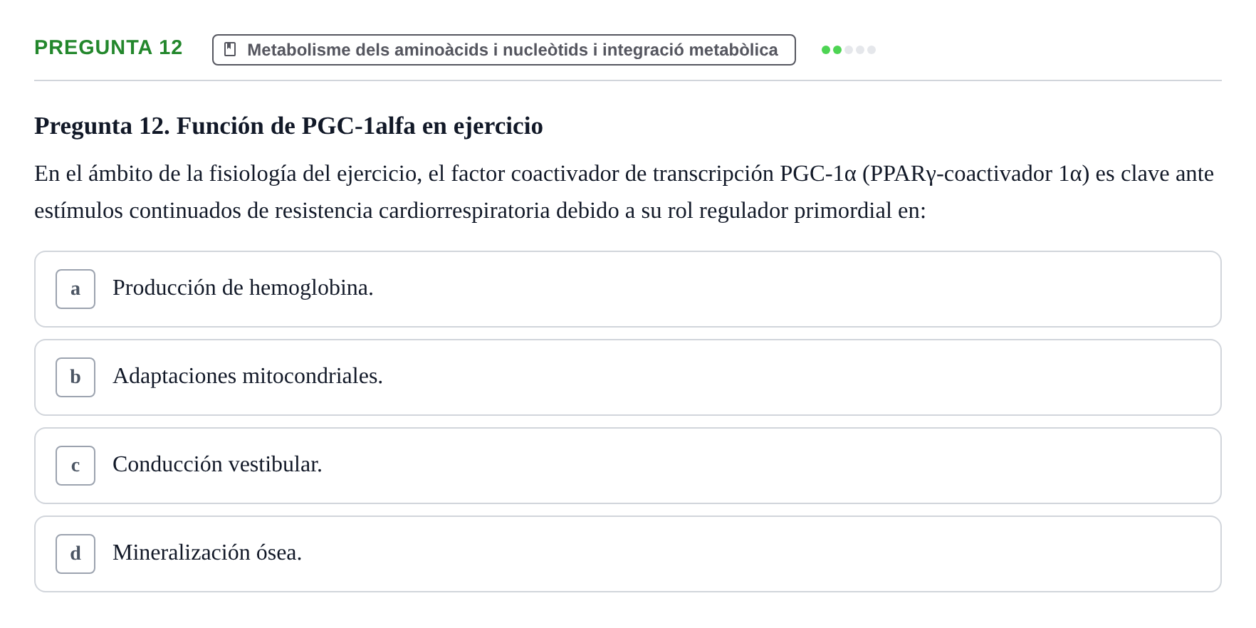 Enunciado: Pregunta 12