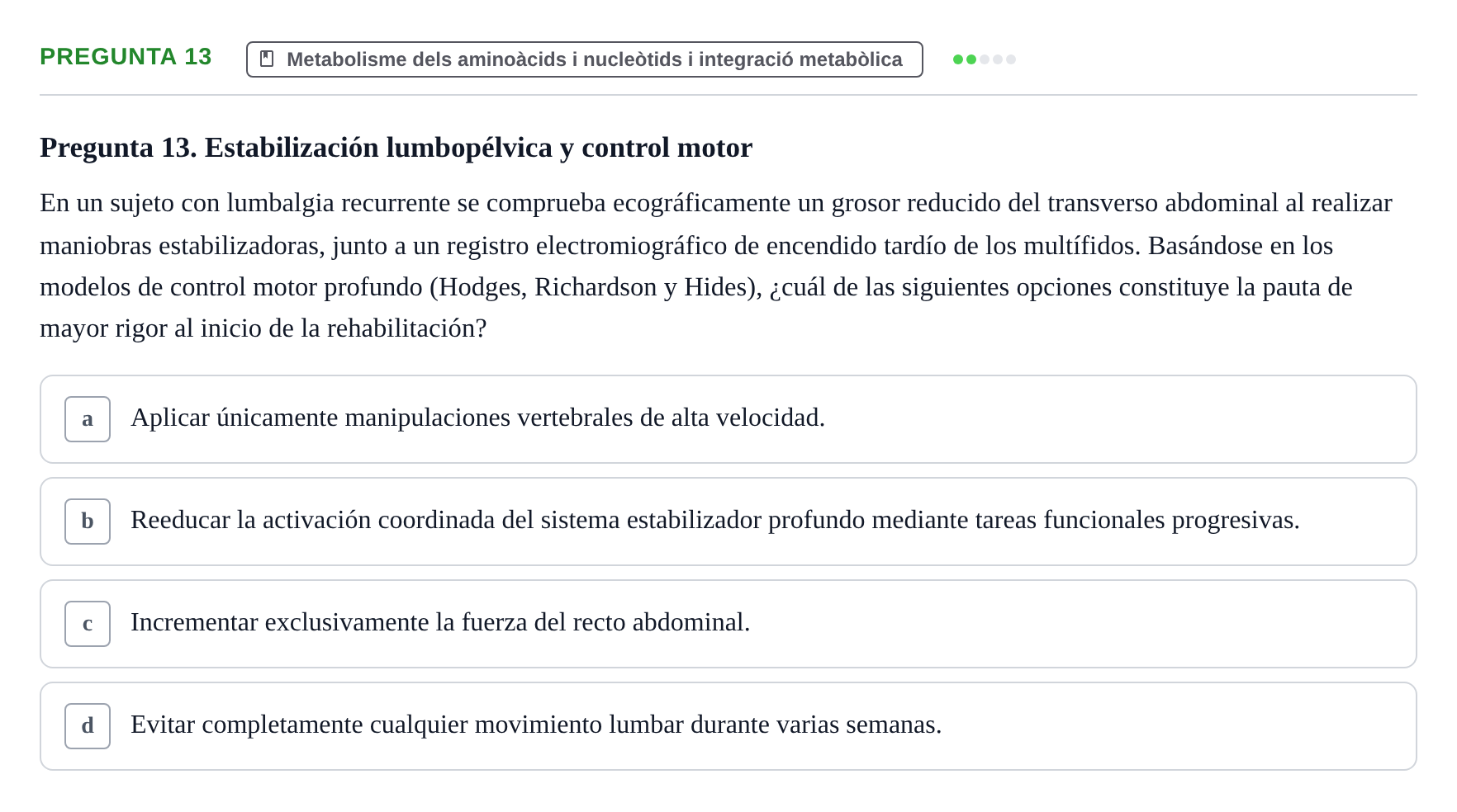 Enunciado: Pregunta 13