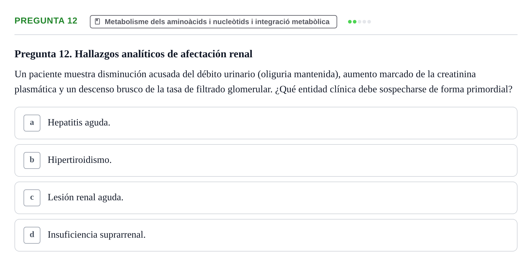 Enunciado: Pregunta 12
