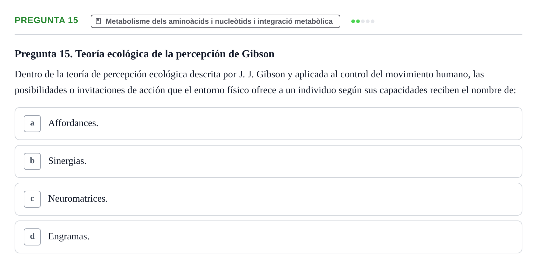 Enunciado: Pregunta 15