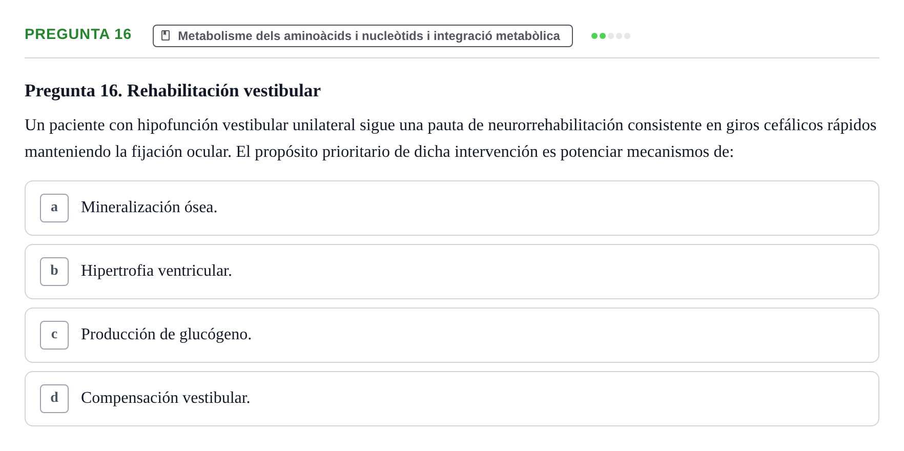 Enunciado: Pregunta 16