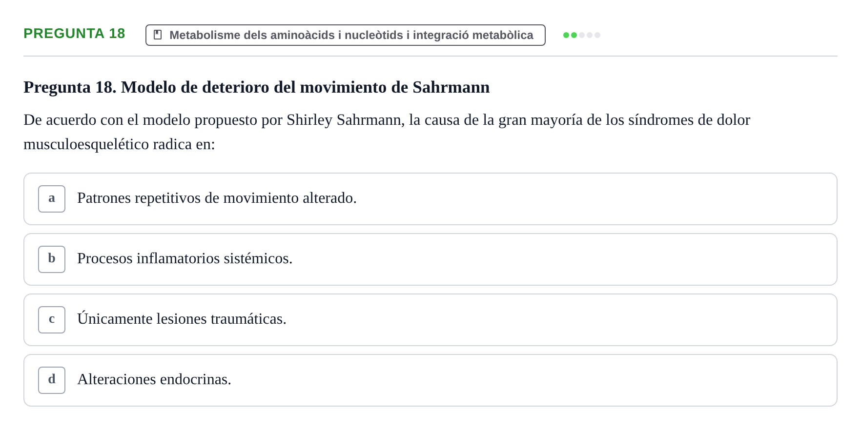 Enunciado: Pregunta 18