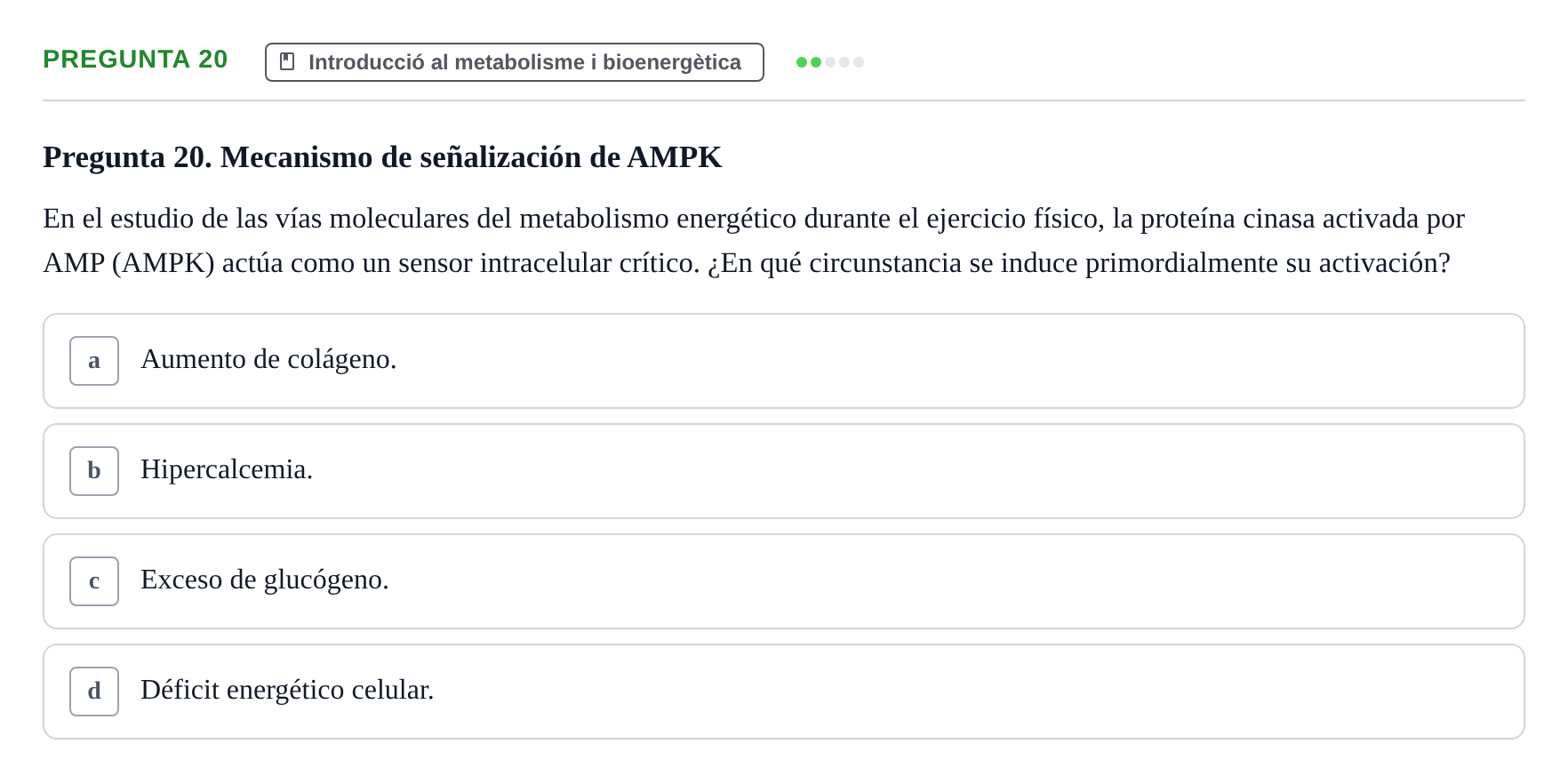 Enunciado: Pregunta 20