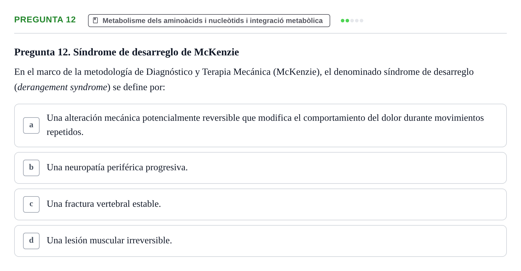 Enunciado: Pregunta 12
