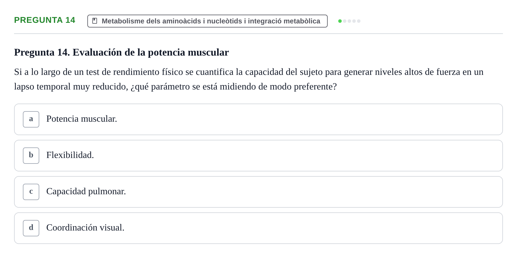 Enunciado: Pregunta 14
