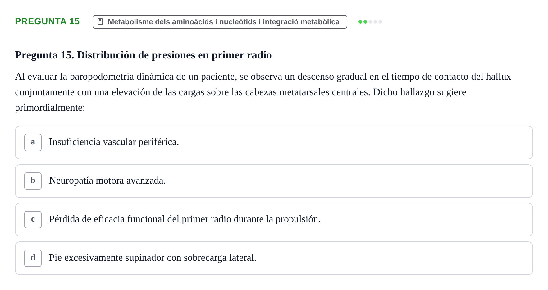 Enunciado: Pregunta 15
