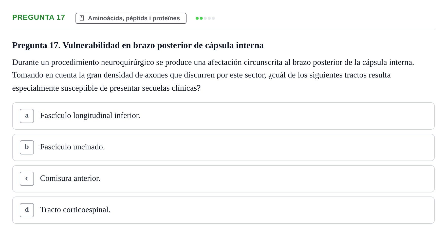 Enunciado: Pregunta 17