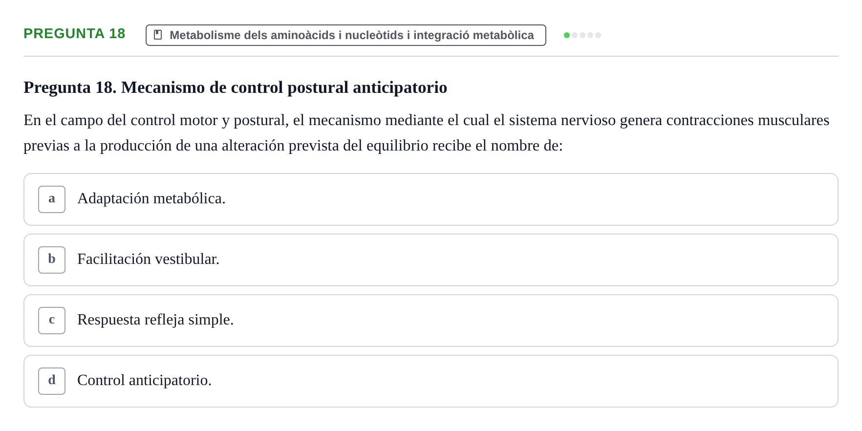 Enunciado: Pregunta 18