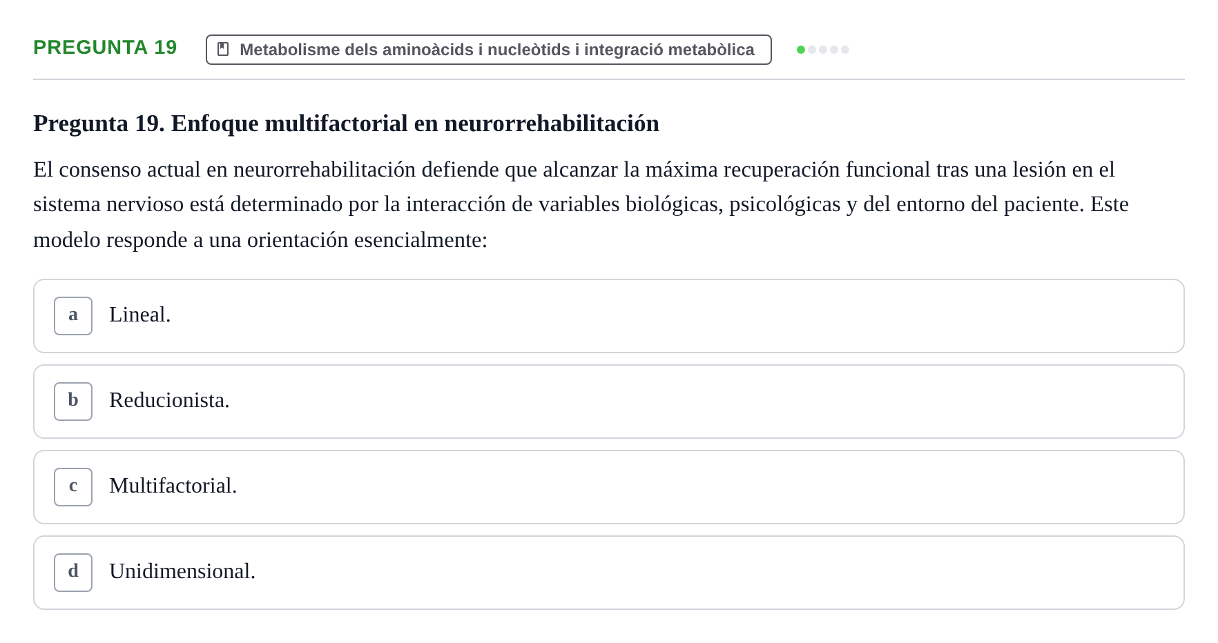 Enunciado: Pregunta 19