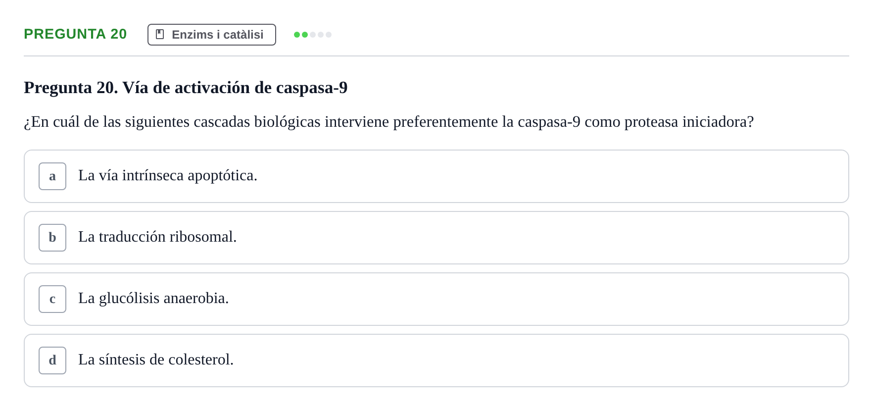 Enunciado: Pregunta 20