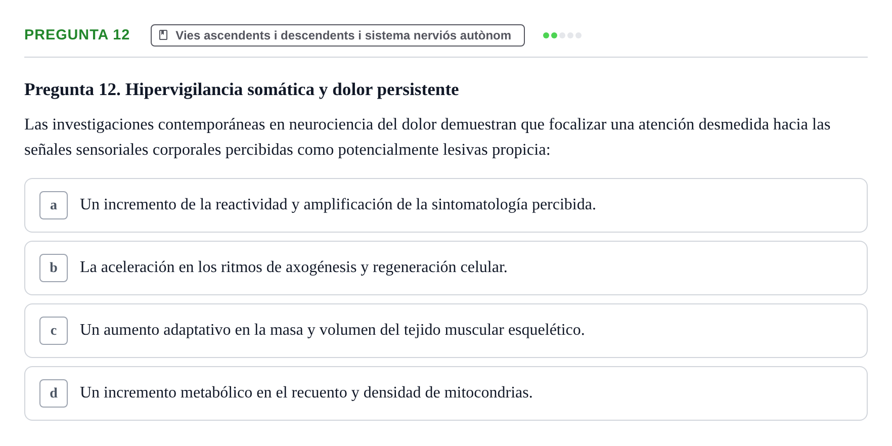 Enunciado: Pregunta 12
