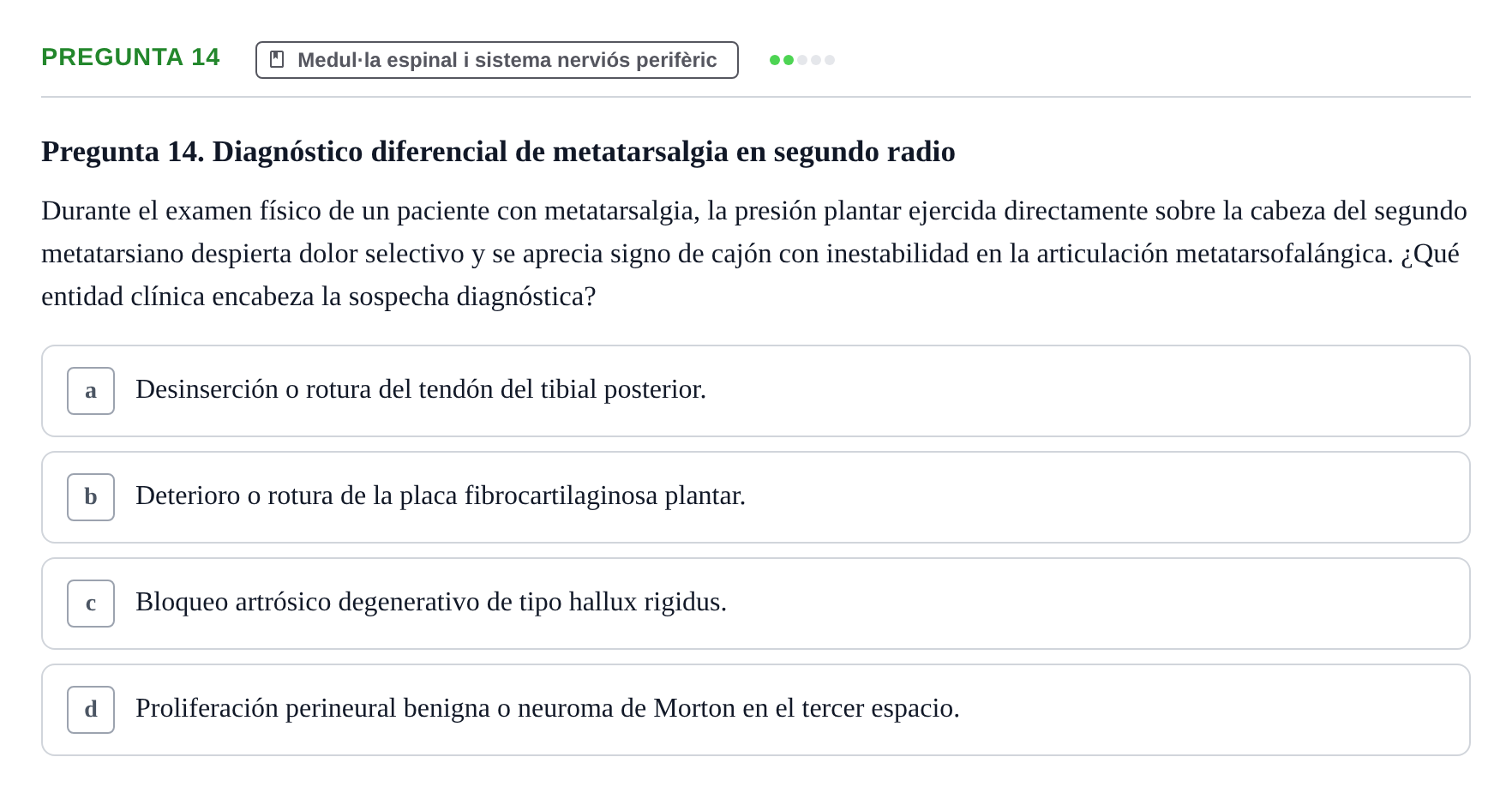 Enunciado: Pregunta 14