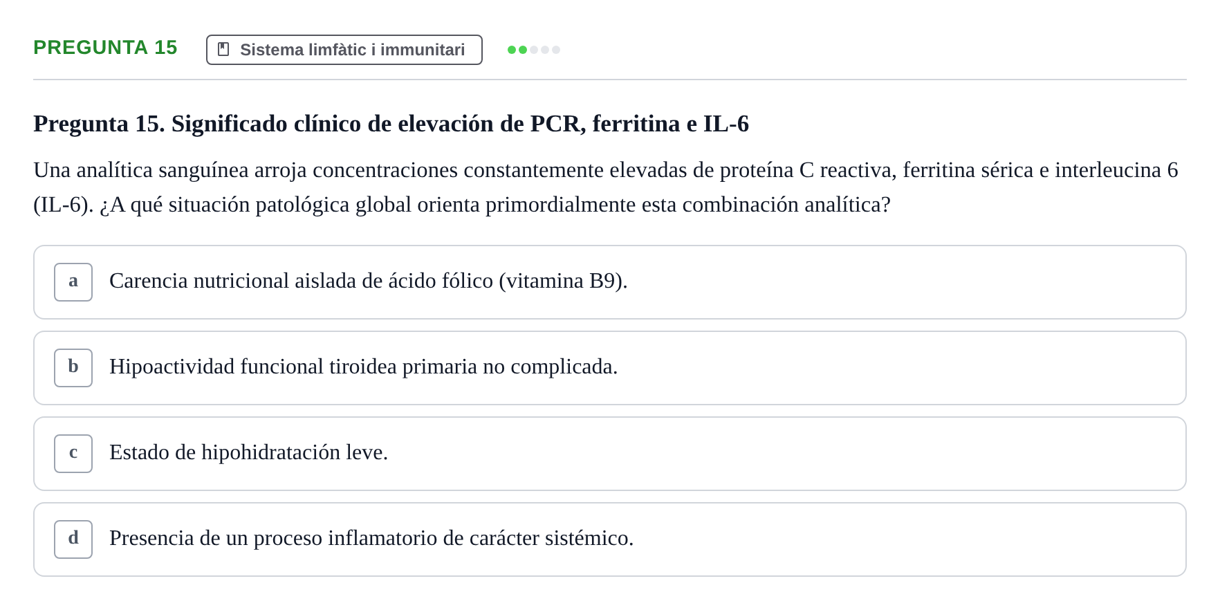 Enunciado: Pregunta 15