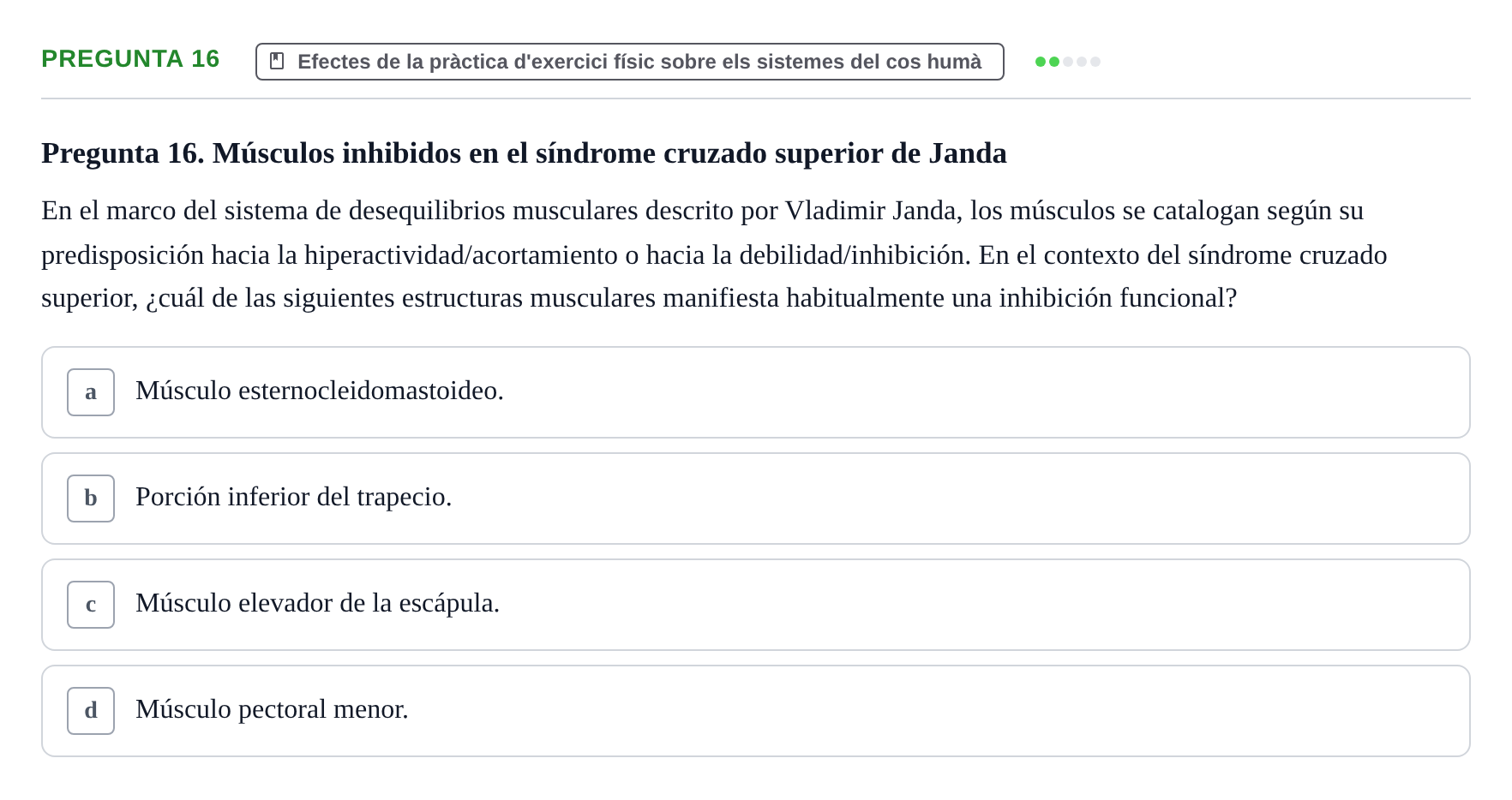 Enunciado: Pregunta 16