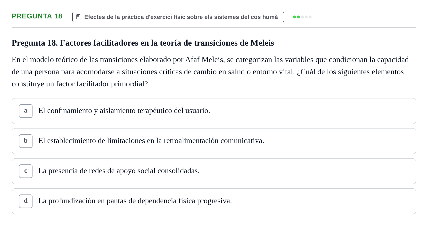 Enunciado: Pregunta 18