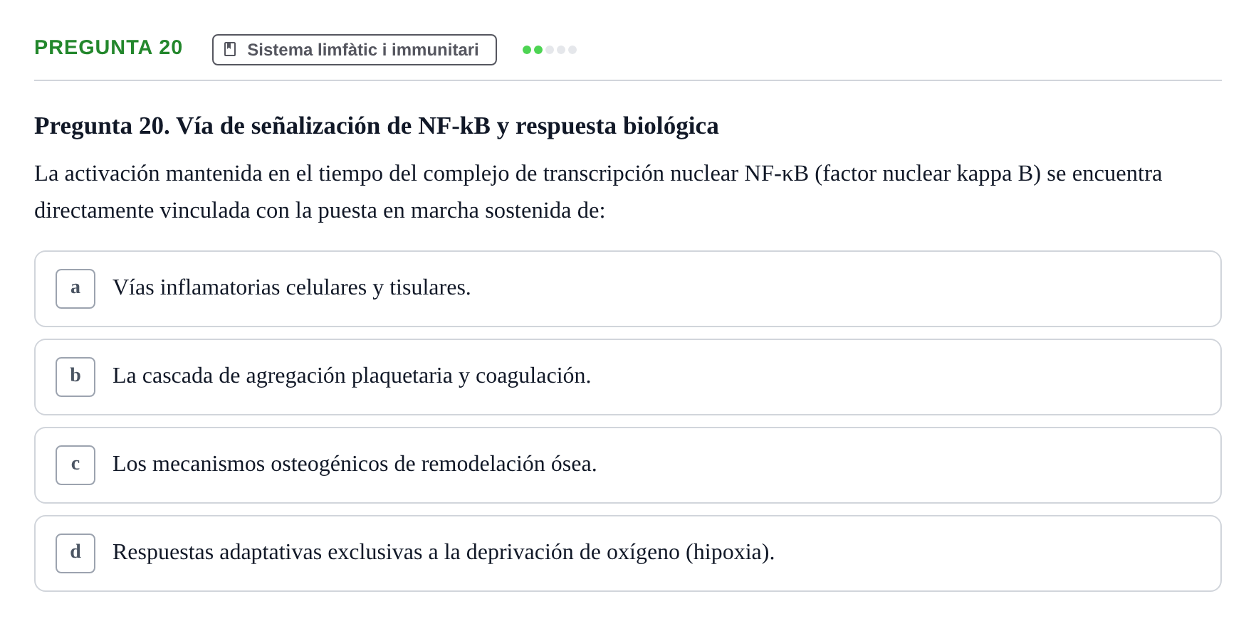Enunciado: Pregunta 20