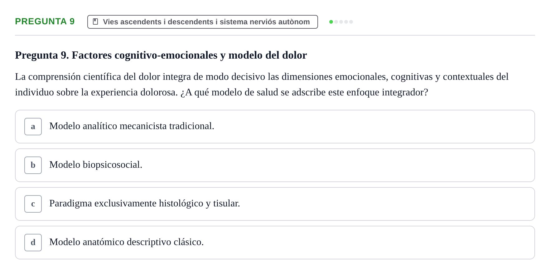Enunciado: Pregunta 9