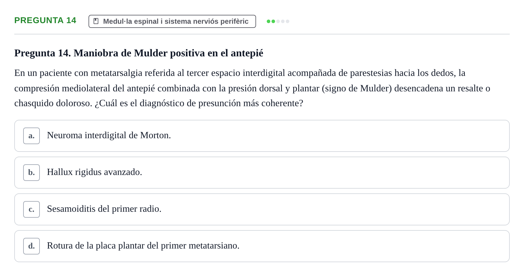 Enunciado: Pregunta 14