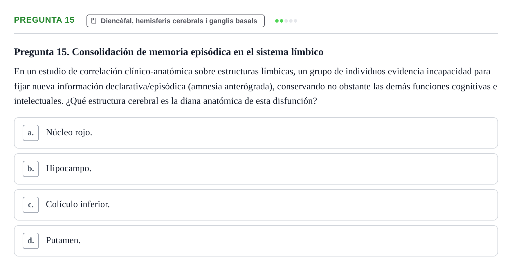 Enunciado: Pregunta 15