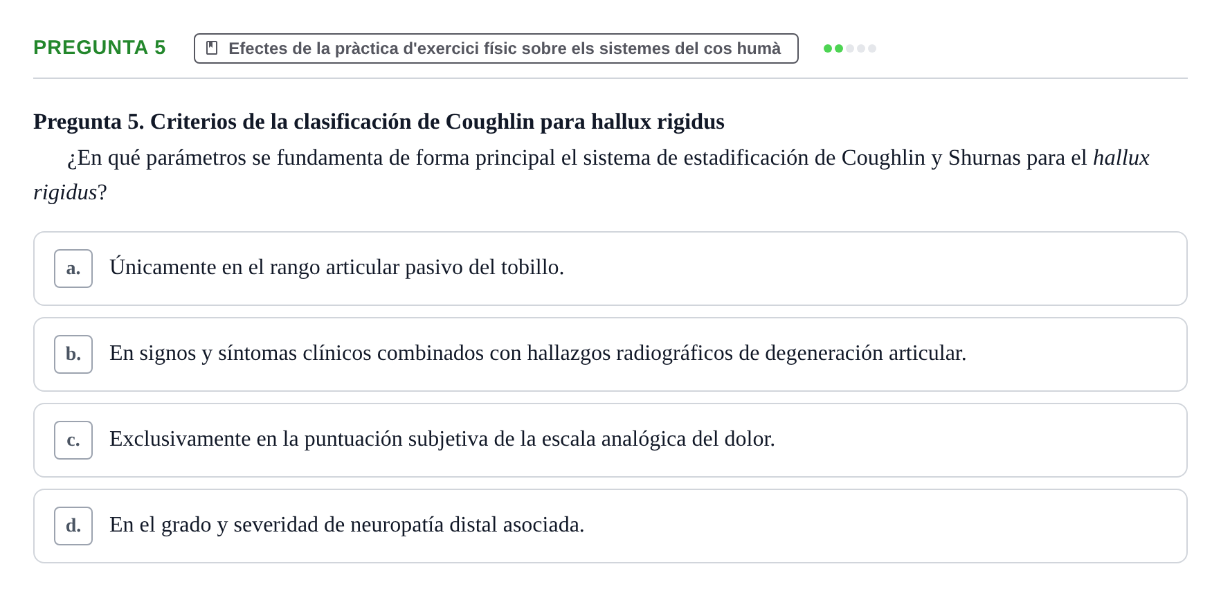 Enunciado: Pregunta 5