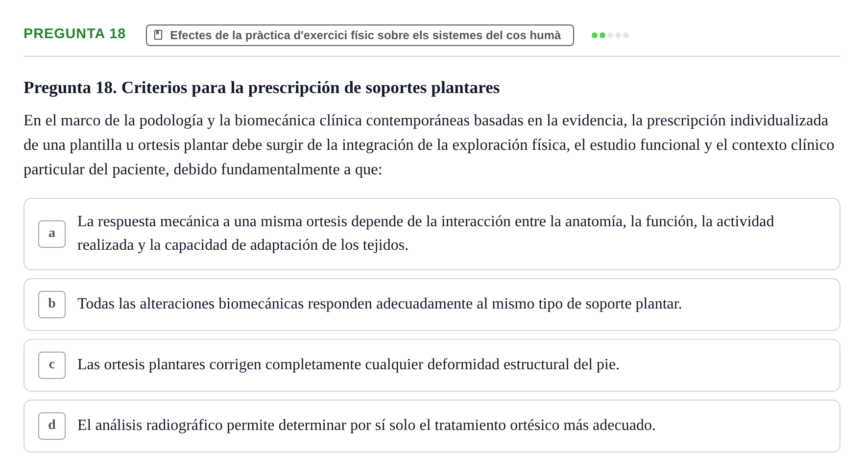 Enunciado: Pregunta 18