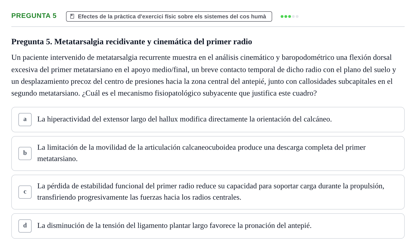 Enunciado: Pregunta 5