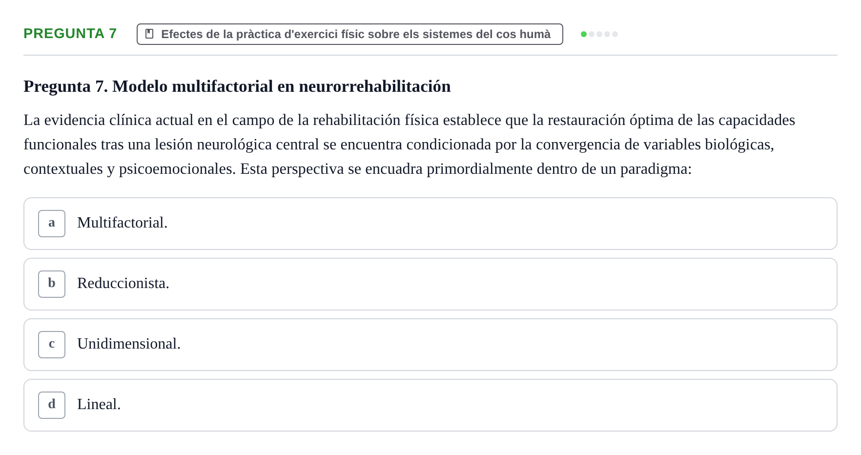 Enunciado: Pregunta 7