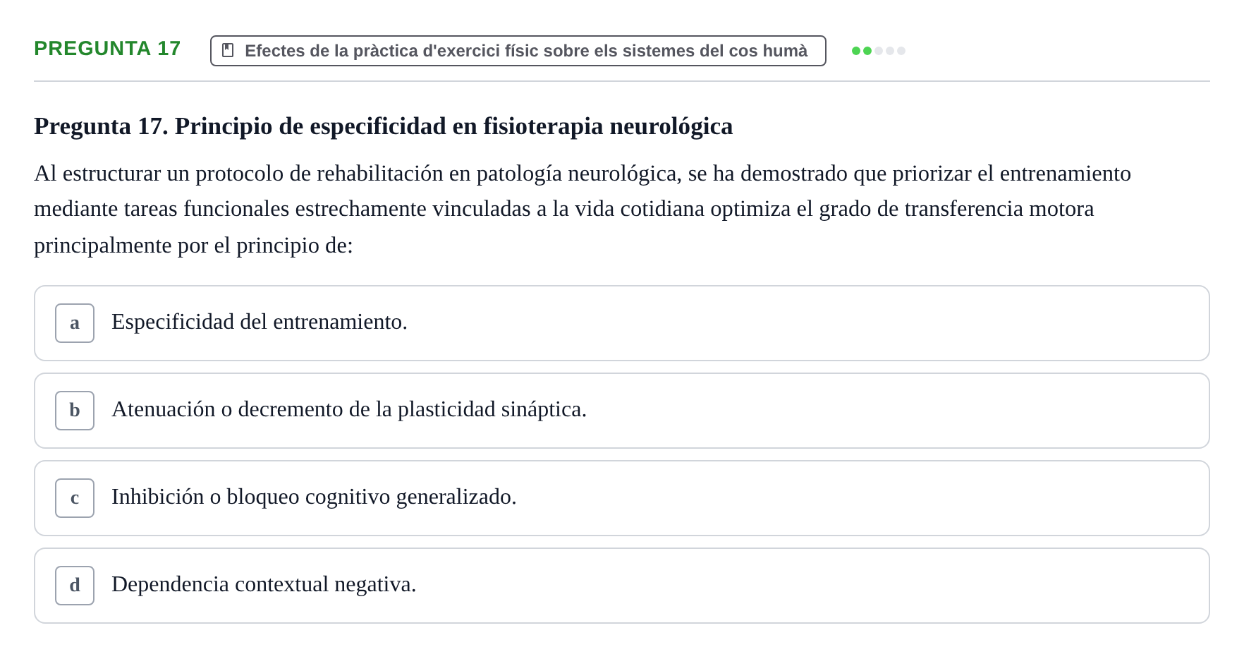 Enunciado: Pregunta 17